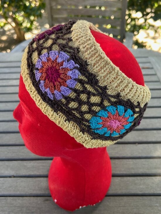 Handmade in Nepal Colorful Floral 100% Cotton Crochet Headband main image 7